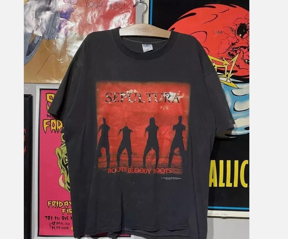 Sepultura Roots Bloody Roots Graphic Short Sleeve Black Unisex Tshirt Reprint