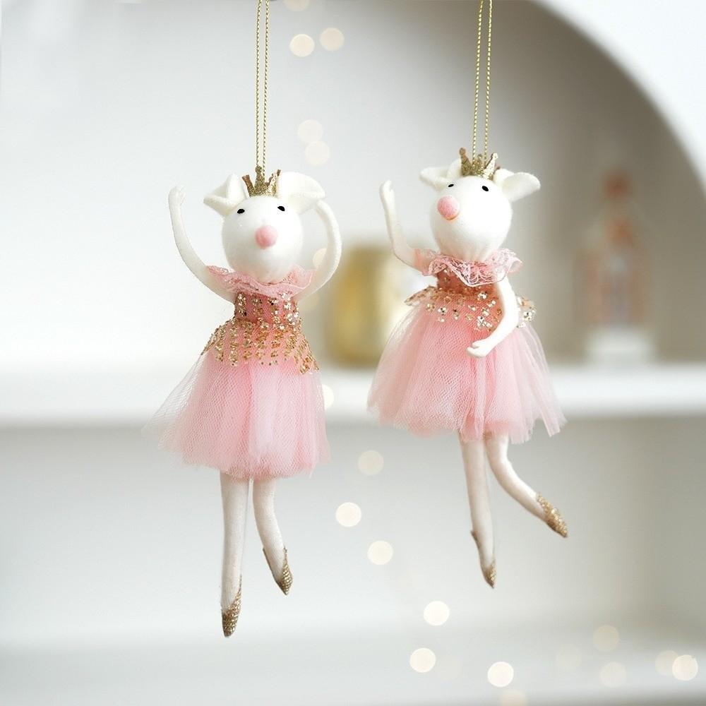 Fabric Xmas Tree Pendant Mesh Girl Hanging Pendant Christmas Tree Decor Xmas Holiday Party