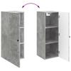 Wall Mounted Cabinet Concrete Grey 33 x 34.5 x 90 cm Particleboard