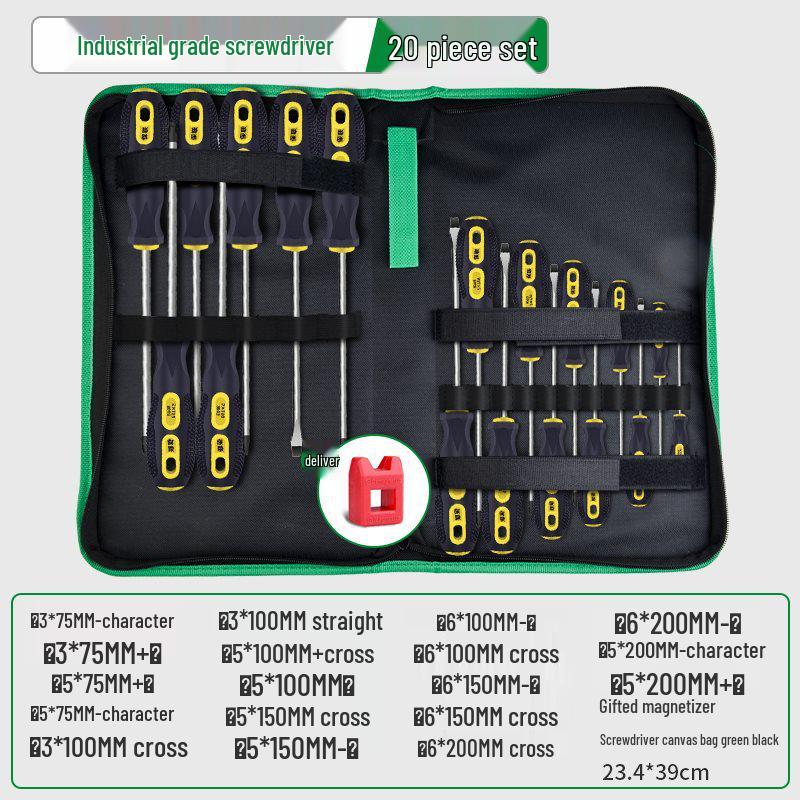 Industrial Grade Magnetic Phillips and Slotted Screwdriver Set - Super Hard, Compact Collection