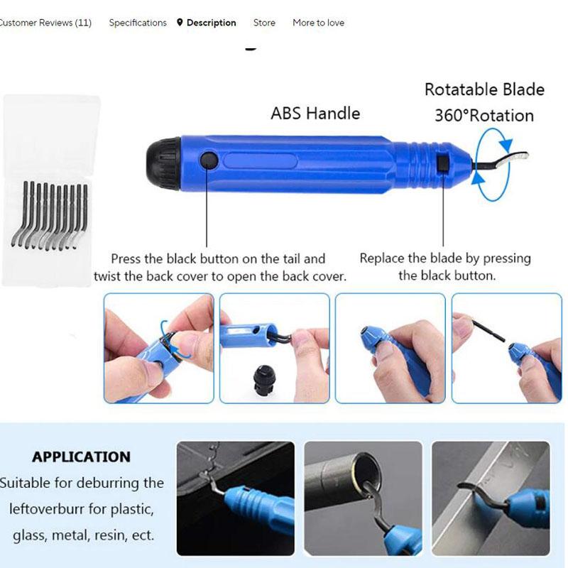 3D Printing Model Deburring Tool Trimming Knife Scraper Fixed Handle Plastic Burr Knife Trimming Neaten Deburring Pruning Kit
