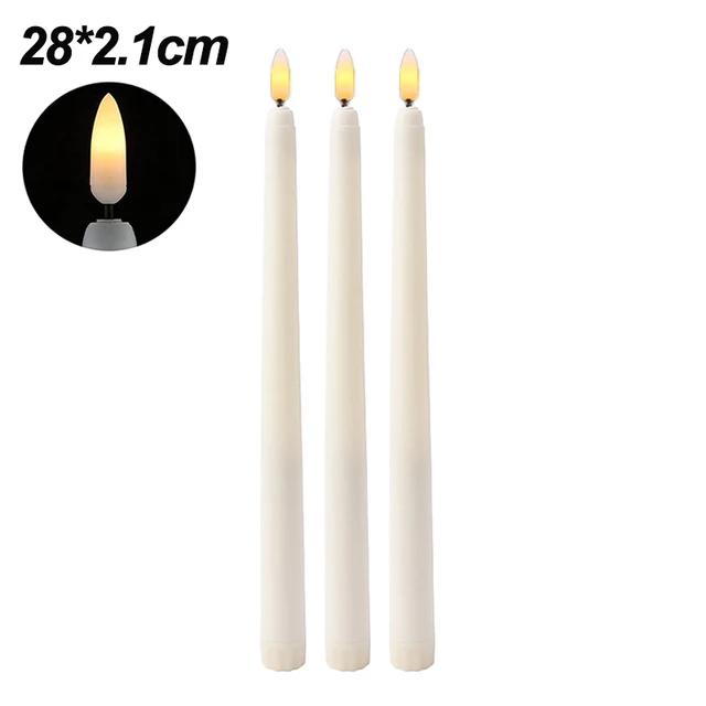 3/1pcs Long LED Candle Flameless Pointed Candle Light Battery Powered Candle Light for Birthday Wedding Dinner Party Decoration