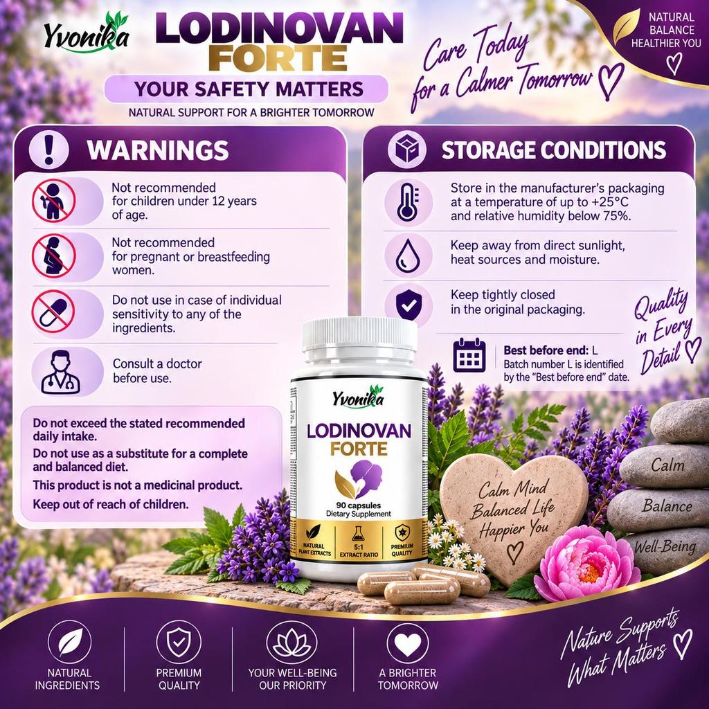 Yvonika Lodinovan Forte – Premium Nervous System, Stress & Emotional Balance Support, 90 Capsules