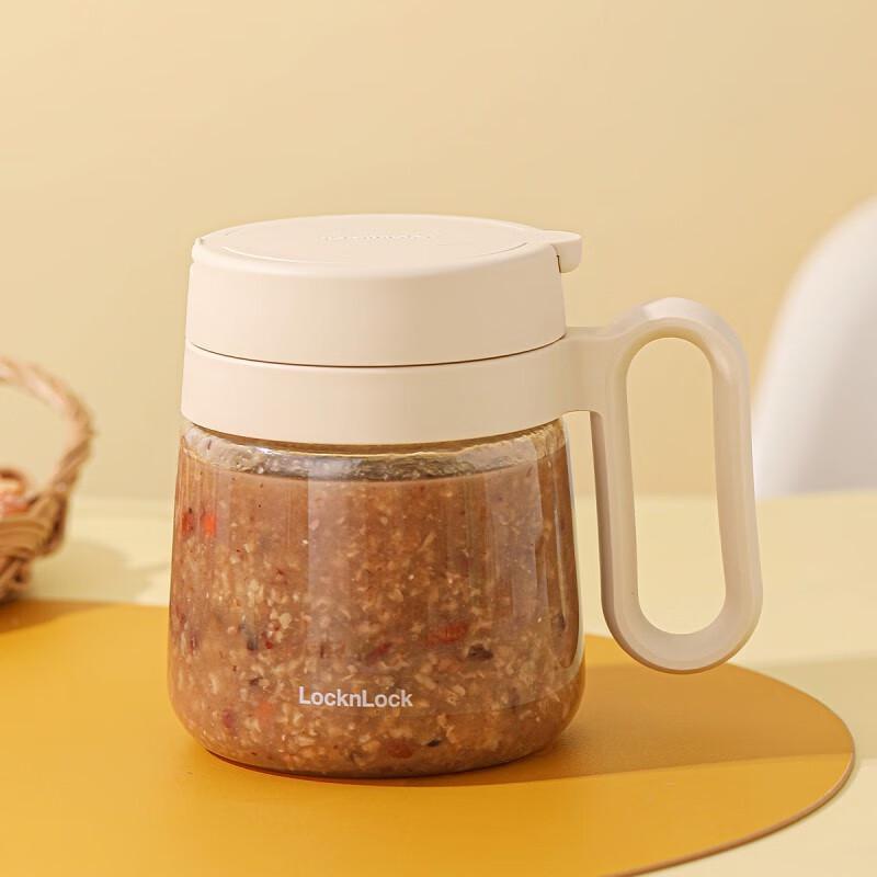 LocknLock 580ml Glass Breakfast Mug