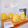 Mug Breakfast Cute Creative Hamburger Ceramic Cup with Lid Toast Fried Egg Cartoon High Value Gift