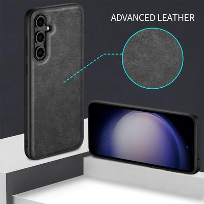 For Samsung Galaxy S24 FE Retro Case Leather Coated PC+TPU Anti-Scratch Phone Cover