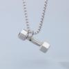 Mini Fitness Series Pendants Titanium Steel Dumbbell Sports Necklace Dumbbell Necklace  Bodybuilder