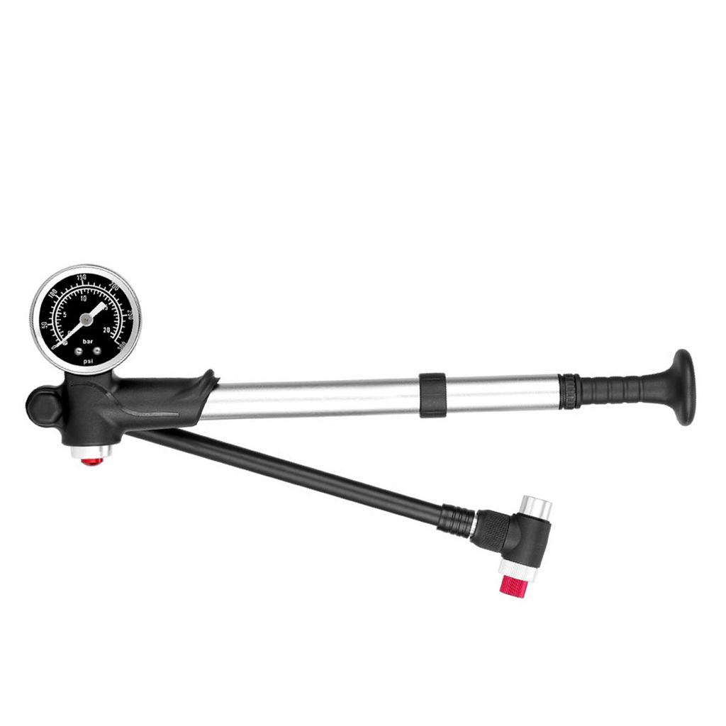 High Pressure Shock Pump for Road Mountain Bike 300PSI Air Pump with Gauge for Front Fork and Rear Suspension Small Pump