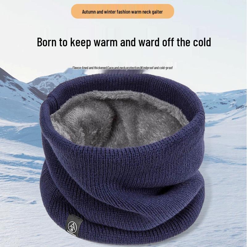 Women's Winter Knitted Neck Warmer: Versatile, Windproof, Fleece-Lined Pullover for Cycling & Cold Weather.
