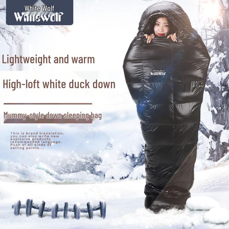 Verdickter Wasserdichter Mumien-Schlafsack – Tragbar, Packbar und Warm für Erwachsene Outdoor-Camping