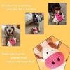 Squeaky Plush Dog Toy Cow Shape Corduroy Chew Bone with Squeaker for Puppy Teething Chewing Molar Training Interactive
