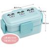 Skater Bento Box, 2-Tier, 600ml, for Women, Antibacterial, Soft Filling, Dome-Shaped Lid, Made In Japan, Sanrio Hangyodon Headpiece, PFLW4AG-A