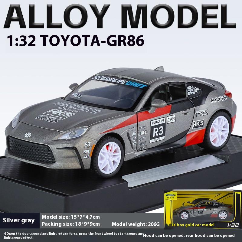 JDM 1:32 GR86 Rally Car Alloy Metal Diecast Model Car Sound & Light Classic Sentimental Collection Gift For Boyfriend Boy