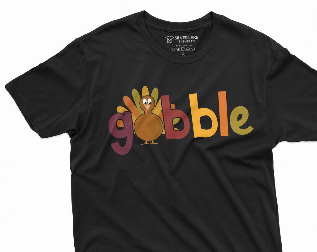 Thanksgiving Mens Womens Unisex T-shirt Turkey Gobble Holiday Funny Tee Shirt