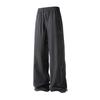 Summer Men's Ice silk Waterproof Pants Casual Zipper Can Tie Feet Solid Straight Elastic Waist Trousers Loose Daily Pants 5XL