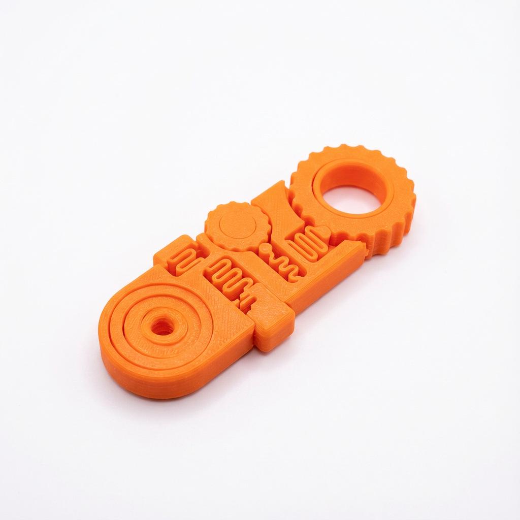3D Printed PLA EDC Creative Toy: Portable Decompression Keychain & Educational Card Pusher
