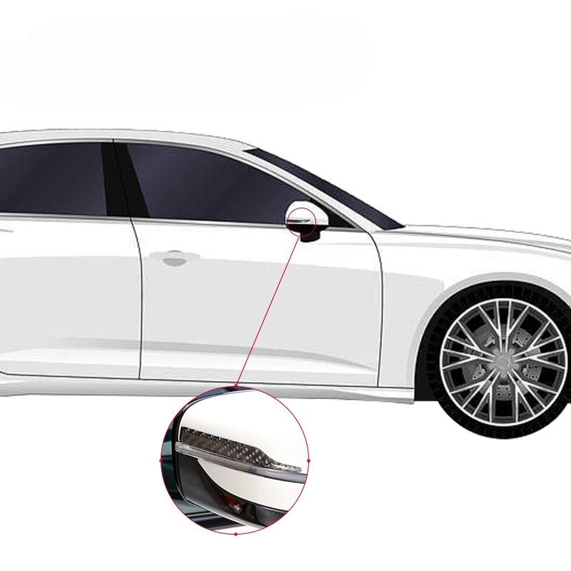 2pcs Rearview Mirror Anti-collision Strip Carbon Fibre Anti-scratch Strip Car Sticker Decoration Reflective Strip Auto Parts