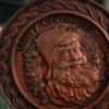 European and American Santa Claus Relief Medallion Solid Wood Carving Christmas Gift Memorial Small Gift Crafts