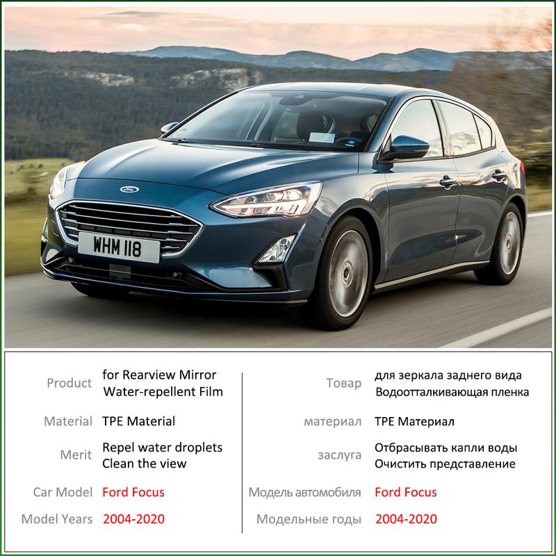 for Ford Focus 2 3 4 2004~ Full Cover Rearview Mirror Anti Fog Film Accessories MK2 MK3 MK4 ST 2008 2012 2014 2016 2018