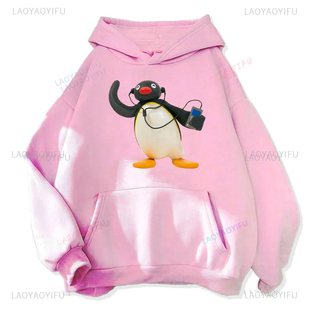 Music-listening Penguin Emotion Autumn Winter Hoodies Men Fashion Long Sleeve Sweatshirts Women Streetwear Pullovers Sudaderas