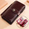 Genuine Leather RFID Women's Long Wallet with Wax Finish