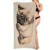 Sports Golden Retriever Beach Towels and Bath Towels Suitable for Sports Spa Hotel Gym Microfiber Large Sand Free Quick Drying