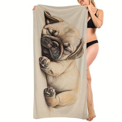 Ultra Fine Fiber Beach Towel for Sleeping Puppies Yoga Travel Swimming Beach Camping Beach Towel Large Sand Free Fast Drying