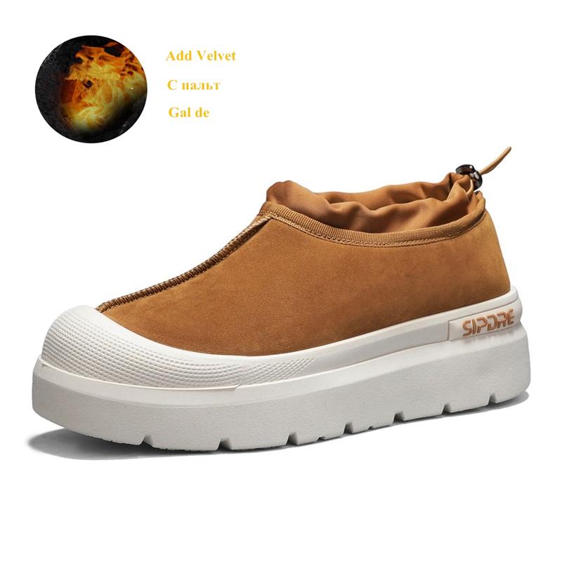 Winter Snow Boots for Men Fashion Designer Fur Boots Man Platform Warm Shoes Comfort Slip-On Men's Ankle Boots Botas De Nieve