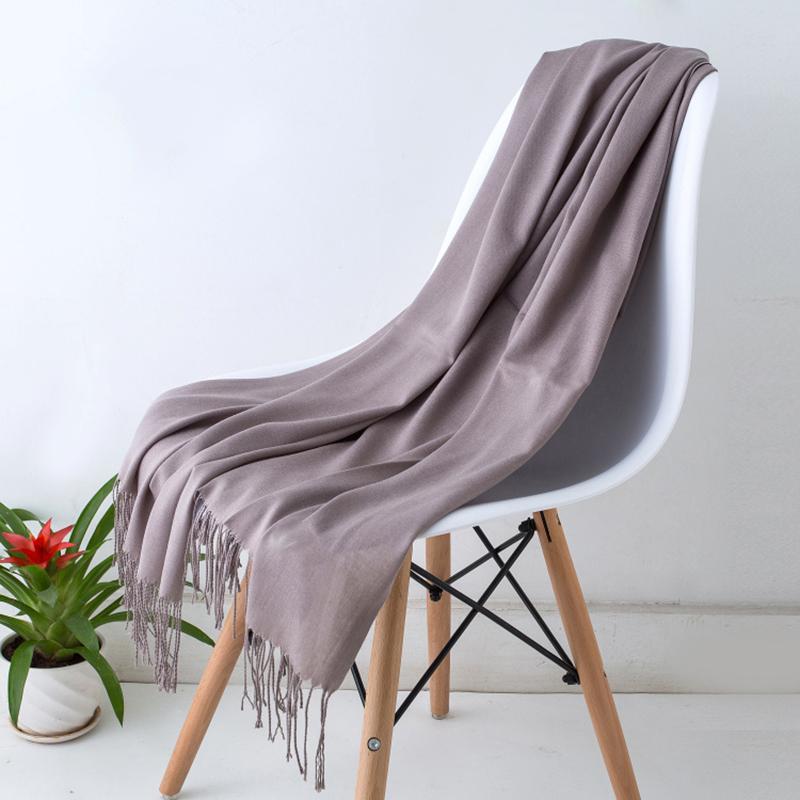 Luxury Design Brand Solid Women Cashmere Scarf Autumn Winter Warm Shawls Wraps  Men's Pashmina Tassel Scarves Female Foulard
