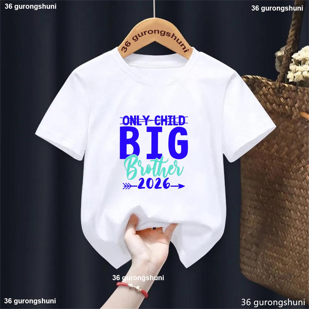Big Brother Shirt Kids Only Child Big Brother 2026 Boys TshirtOnly Child Big Brother 2026 Boy Promoted To Big Brother 2026 Tee 100