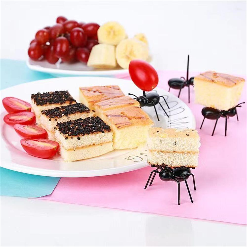 6pcs Ants Food Fruit Picks Decoration Ant Shape Forks Snack Cake Dessert Tableware for Home Kitchen Party Dinner Fruit Pick