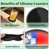 8Pcs Silicone Coasters Set 10cm Round Heat Resistant Tea Cup Mat Nonslip Drink Coffee Coasters Mug Glass Beverage Holder Pad
