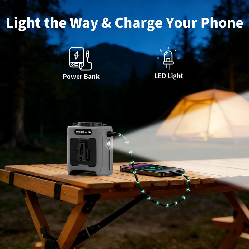 10000mAh Waist Fan with Power Bank 5 Speeds Portable Fan Hands Free Rechargeable Fan Battery Level Display USB Charging Fan