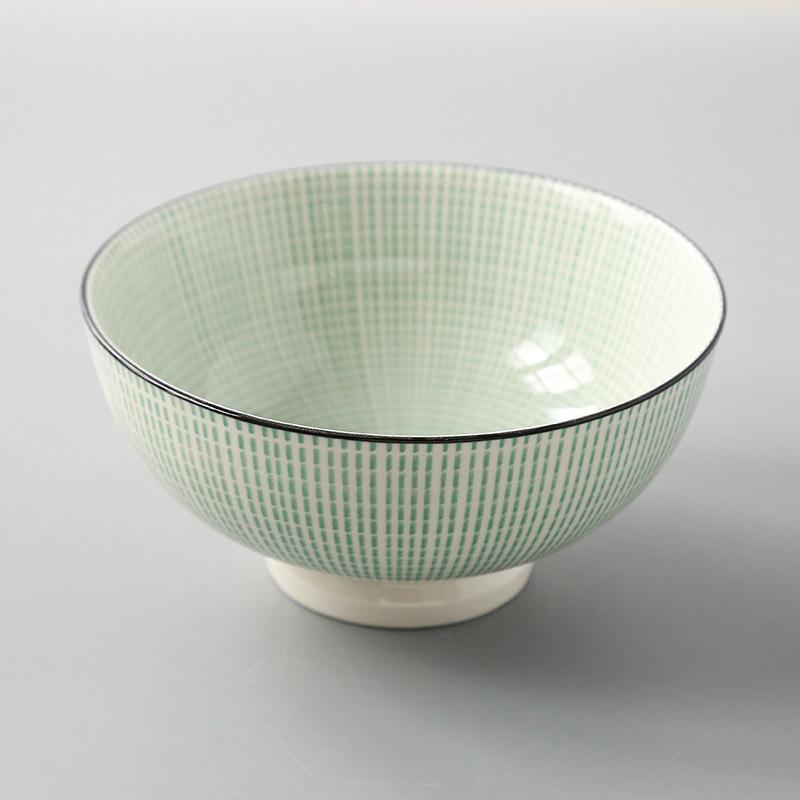 Japanese 6 Inch Noodle Bowl Ceramic Underglaze High Foot Salad Bowl for Home Ramen