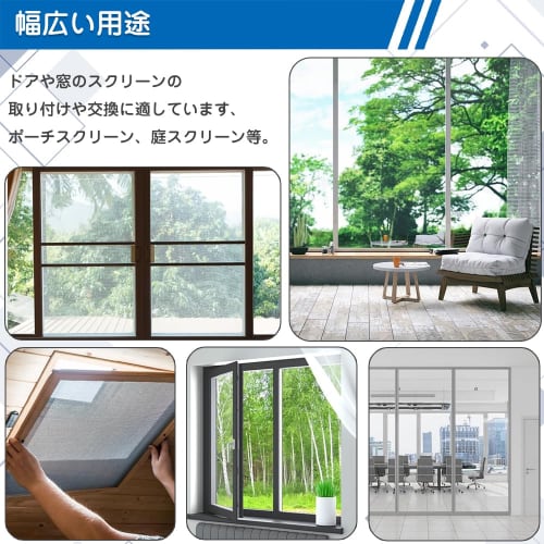 3-Piece Screen Door Replacement Tool Set: Double-Sided Screen Roller, Pressure Strip Puller, and Screen Retainer Rubber Strips. Includes a 10m (4.5mm)