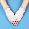 Sunscreen gloves with exposed fingers Thin women's summer driving, cycling, non-slip, anti-ultraviolet, tea picking, manicure, half-finger gloves