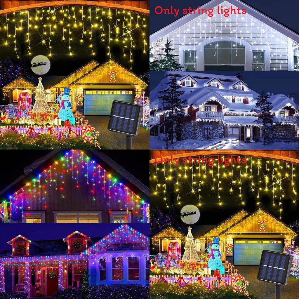 Gipskraut-Stil Solar-Lichterkette mit blinkenden Sternen für Weihnachts- und Hochzeitsdekoration