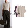 CS Autumn New Women Clothes French Style Simple Style Slim Version Round Neck Fleece Blended T-shirt Top 1292679