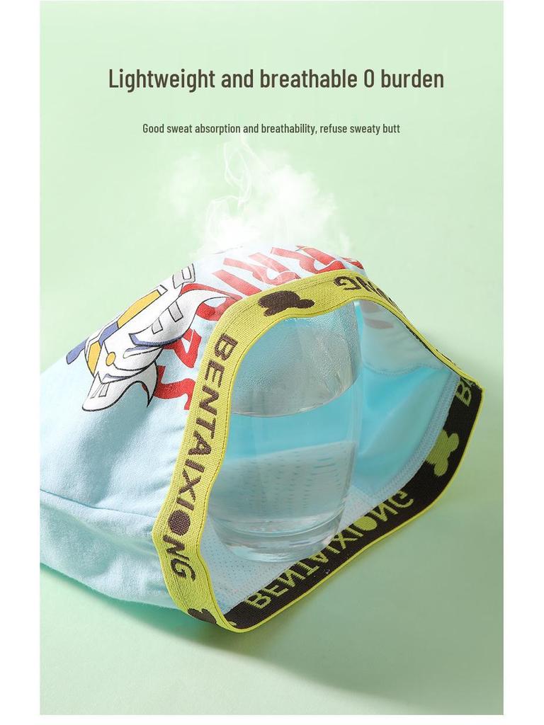 Boys' Pure Cotton Cartoon Boxer Briefs - Small, Medium, Large Sizes