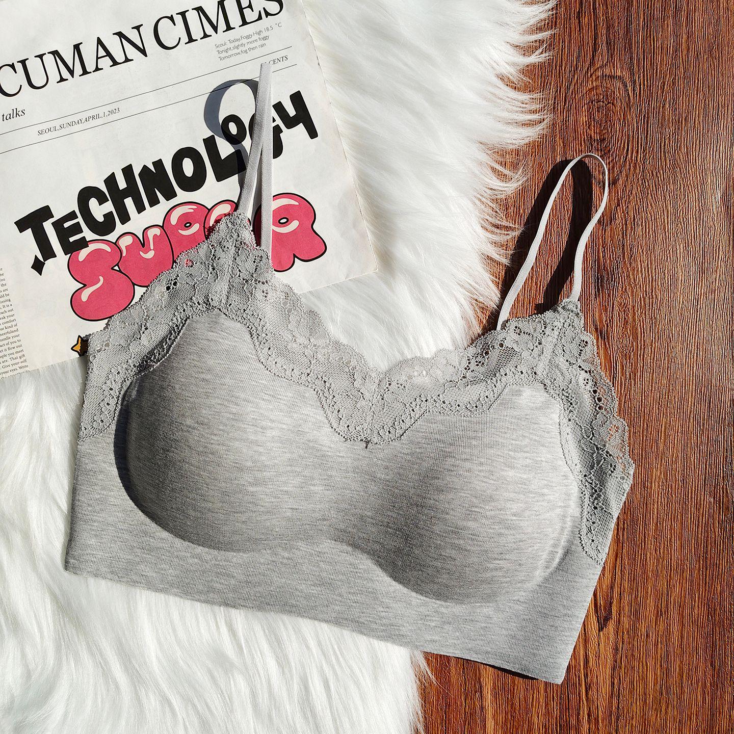 

Girls French Lyocell and Mulberry Silk Camisole with Lace Back M (85-120 lbs) сірий колір