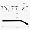 Half Frame Sun Photochromic Gray Customize Prescription Eyeglasses +Metal Square Short-Sight Eyewear 0 -0.5 -0.75 To -6.0