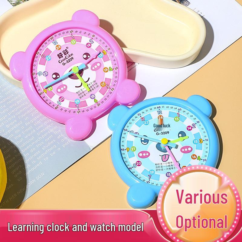 Student Plastic Clock Face Model - Three-Hand Math Time Teaching Aid