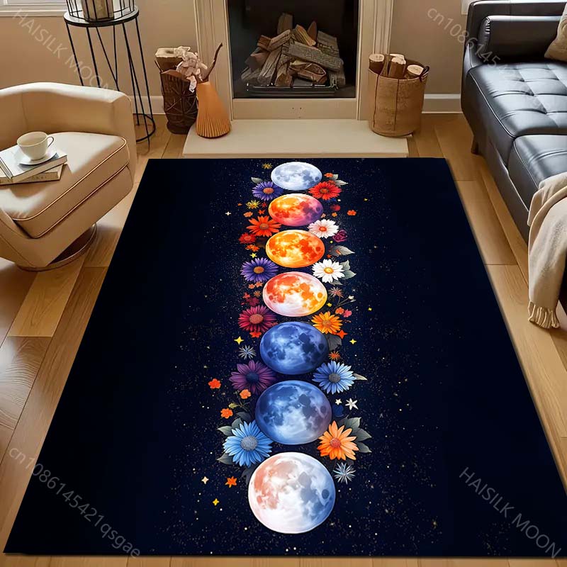Various Sizes 7 Planetary Creative Pattern for Carpet Living Room Bedroom Bedside Floor Mat Home Decor Sofa Room Area Rug