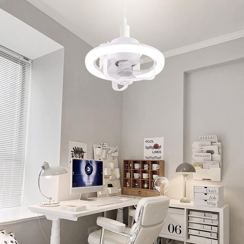 Fernbedienbarer Ventilator mit Licht 360° Oszillation Einstellbare Beleuchtung 4-Stunden-Timer für Innenbereich Wohnzimmer Küche