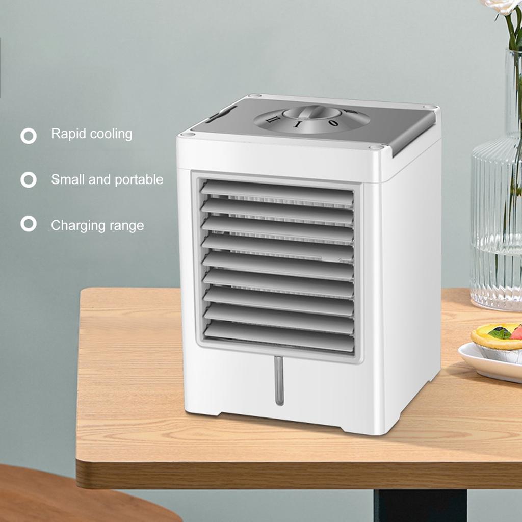 Evaporative Air Cooler Portable Space Air Conditioner Humidifier USB Desk Misting Cooling Fan for Office White