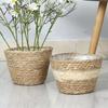 Decorative Straw Weaving Flower Plant Pot S/M/L Flower Basket Grass Woven Planter Basket  Indoor