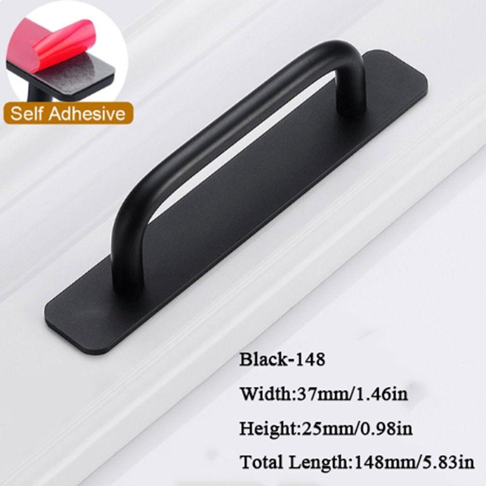 Aluminum Alloy Punch-free Door Handle Practical Waterproof Closet Knob Black/Gold/Silver Moisture-proof Window Handle Furniture