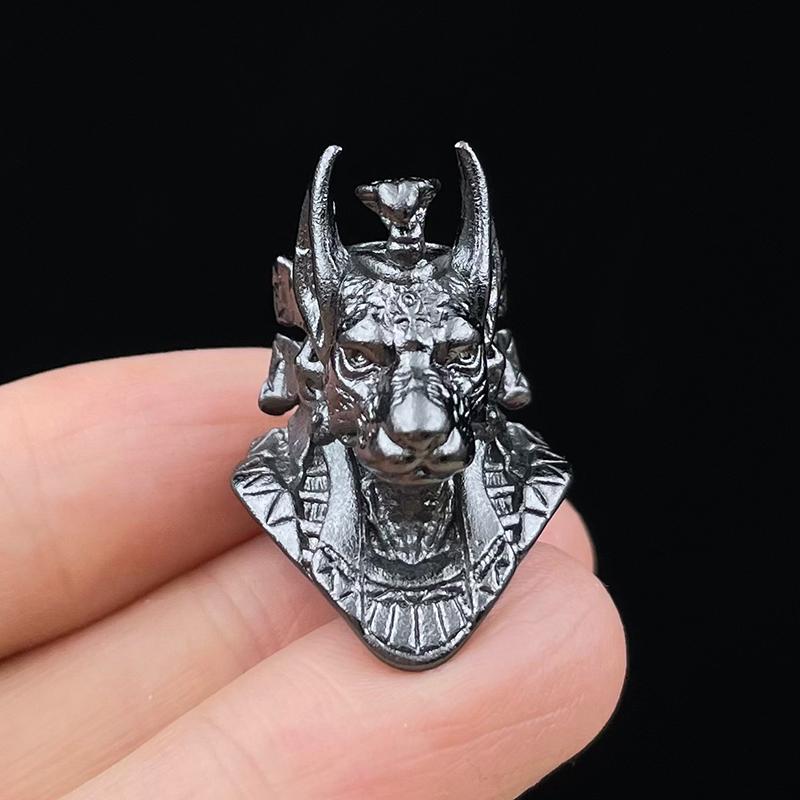 Ancient Egypt Death God Jackal Head Brass Edc Knife Beads Diy Paracord Woven Lanyard Pendants Jewelry Outdoor Accessories