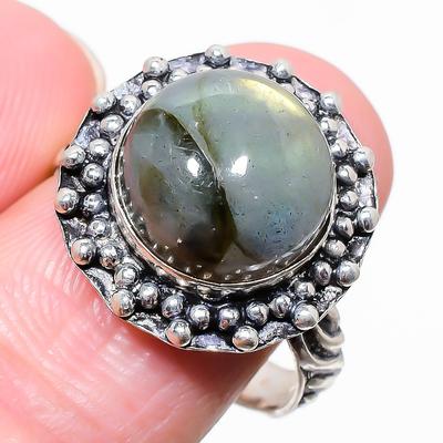 Labradorite Gemstone 925 Sterling Silver Jewelry Ring Size 9 T7S91