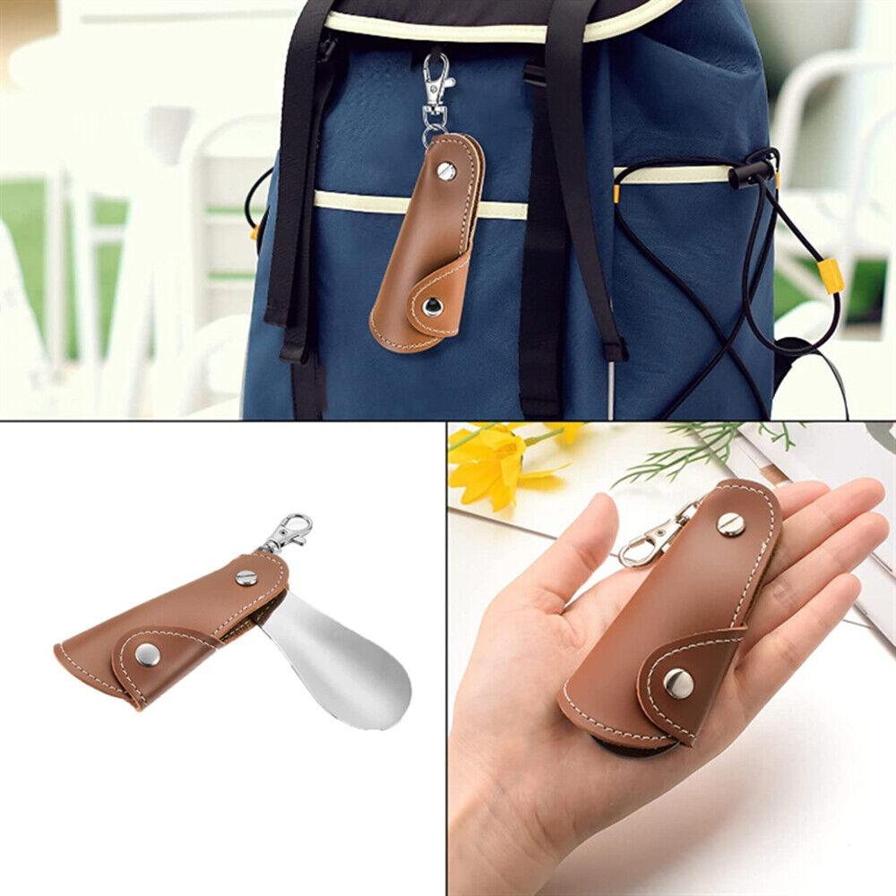 Easy Carry Shoehorn Keychain Stainless Steel Shoe Accessories Fashion Key Ring Unisex